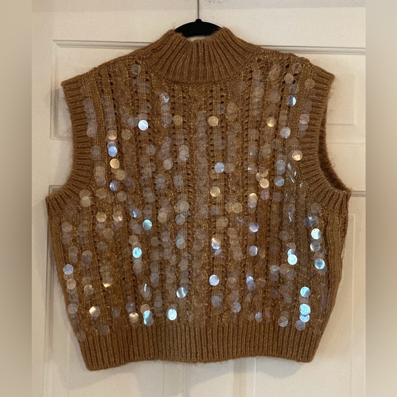 LAST ONE!!! ZARA BLOGGERS FAVORITE KNIT SEQUIN SWEATER VEST - Picture 14 of 14